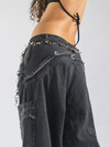 FRINGED JEAN - BLACK