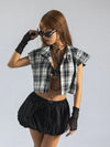 CAMISA CROPPED - SQUARES