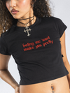 BABY TEE PRETTY - BLACK