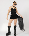 MESH MINI SKIRT - BLACK
