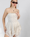 LACE ASYMMETRIC DRESS - CREMA