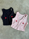 HEARTS TOP - BLACK