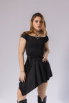 MINI DRESS ASYMETRIC - BLACK