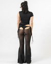 MESH FLARE PANT - BLACK