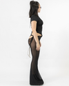 MESH FLARE PANT - BLACK