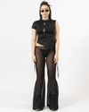 MESH FLARE PANT - BLACK