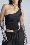 ASYMMETRIC TOP PANTHER - BLACK