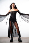 VEIL MESH DRESS- BLACK
